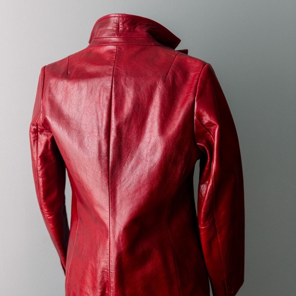 Vintage 90's GAP red leather jacket - Picture 7 of 8